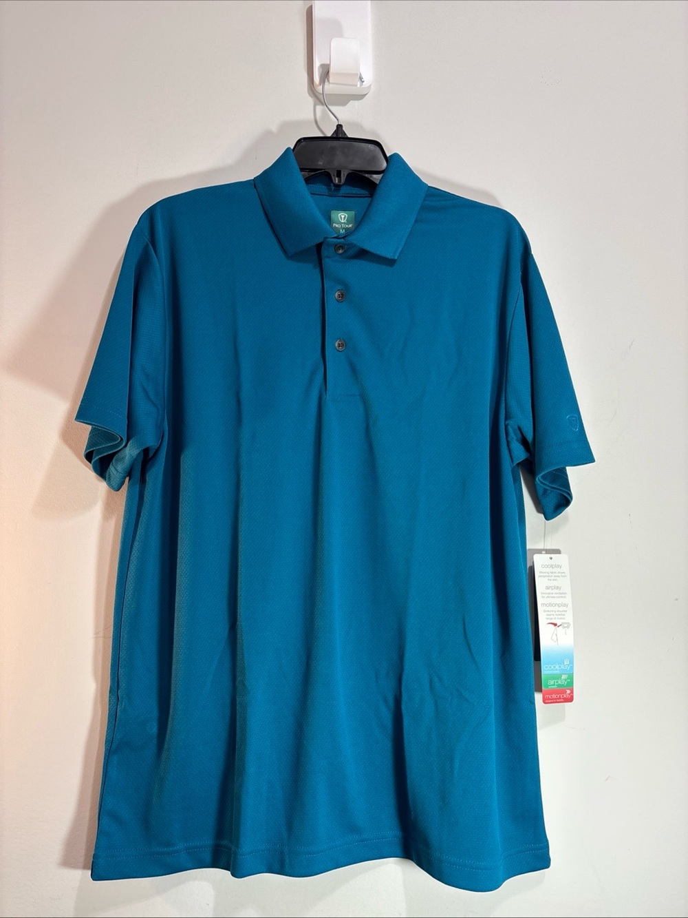 Pro tour Men's Teal Performance Polo Shirt - 1353